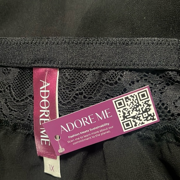 Adore Me Sz 1X Jocie Chemise Button Detail Lace Chiffon Sheer Sexy Feminine - Picture 4 of 4